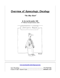 Overview of Gynecologic Oncology