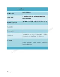 Political Theory and Thought: Western and Paper Name Indian Traditions