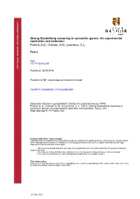 Strong Stackelberg Reasoning in Symmetric Games: an Experimental