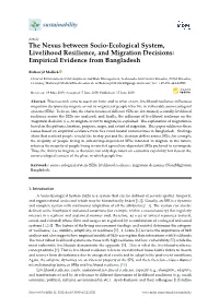 The Nexus Between Socio-Ecological System, Livelihood Resilience, and Migration Decisions: Empirical Evidence from Bangladesh