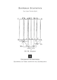 Bayesian Statistics Lecture Notes 2015