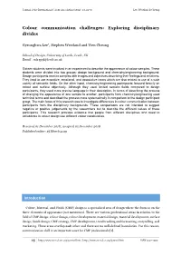 Colour Communication Challenges: Exploring Disciplinary Divides