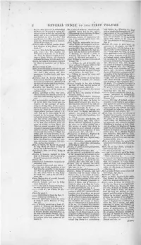General Index to the First Volume