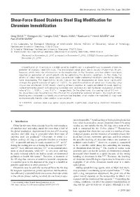 Shear-Force Based Stainless Steel Slag Modification for Chromium Immobilization