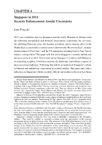 Singapore in 2011: Security Enhancement Amidst Uncertainty