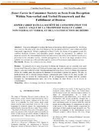 Sister Carrie in Consumer Society As Seen from Deception Within Non-Verbal and Verbal Framework and the Fulfillment of Desires
