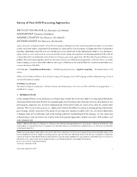 Survey of Post-OCR Processing Approaches