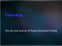 The Art and Science of Radio Direction Finding