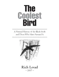The Coolest Bird: a Natural History of the Black Swift and Those Who