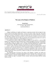 The Loss of the Sleipner a Platform