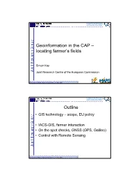 Geoinformation in the CAP – Locating Farmer's Fields Outline