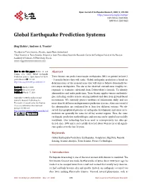 Global Earthquake Prediction Systems