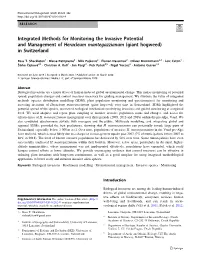 Integrated Methods for Monitoring the Invasive Potential and Management of Heracleum Mantegazzianum (Giant Hogweed) in Switzerland