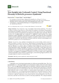 Using Functional Diversity of Blattella Germanica Symbionts