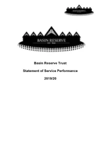 Basin Reserve Trust Statement of Service Performance 2019/20
