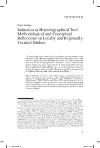 Induction As Historiographical Tool: Methodological and Conceptual Reflections on Locally and Regionally Focused Studies