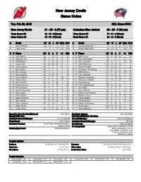 New Jersey Devils Game Notes