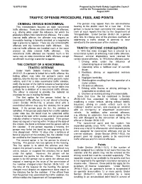 Traffic Offense Procedure, Fees, and Points