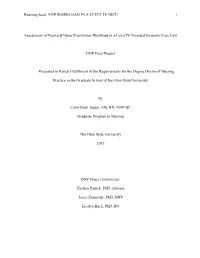 Assessment of Neonatal Nurse Practitioner Workload in a Level IV Neonatal Intensive Care Unit
