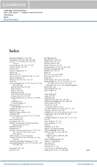 Cambridge University Press 978-1-108-42537-7 — English Around the World 2Nd Edition Index More Information