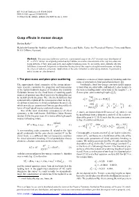 Cusp Effects in Meson Decays