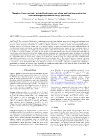Mapping of Inner and Outer Celestial Bodies Using New Global and Local Topographic Data Derived from Photogrammetric Image Processing