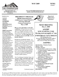 May 2009 Newsletter