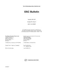 OSC Bulletin