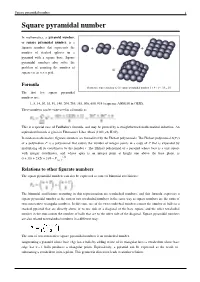 Square Pyramidal Number 1 Square Pyramidal Number