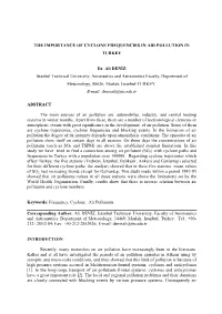 The Importance of Cyclone Frequencies in Air Pollution in Turkey