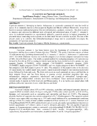 A Overview on Capsicum Annum L