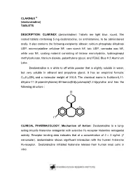 CLARINEX ® (Desloratadine) TABLETS