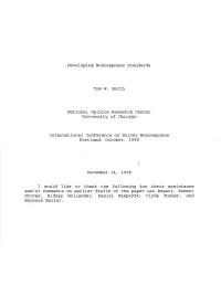Developing Nonresponse Standards
