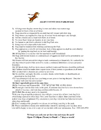 Dog Park Rules