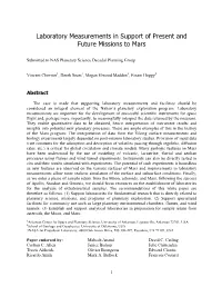 Laboratory Measurements in Support of Present and Future Missions to Mars