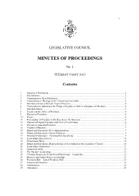 Minutes of Proceedings