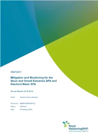 Mitigation and Monitoring for the Stour and Orwell Estuaries SPA and Hamford Water SPA