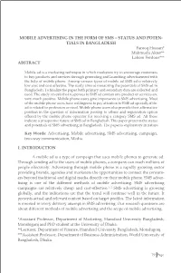 Mobile Advertising in the Form of SMS – Status and Potentials in Bangladesh