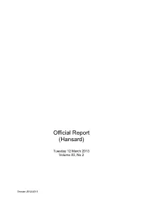 Official Report (Hansard)