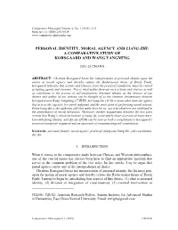 Personal Identity, Moral Agency and Liang-Zhi: a Comparative Study of Korsgaard and Wang Yangming