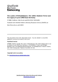 The 1930S Stalinist Terror and Its Legacy in Post-1953 East Germany