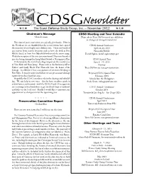 CDSG Newsletter