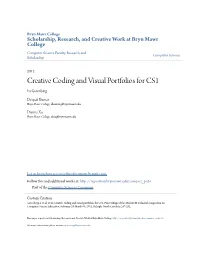 Creative Coding and Visual Portfolios for CS1 Ira Greenberg