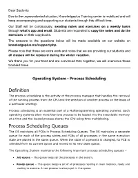 Definition Process Scheduling Queues