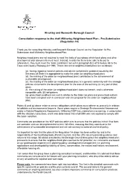 HBBC Response to Regulation 14 Pre-Submission Draft Witherley