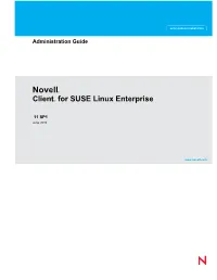 Novell Client for SUSE Linux Enterprise 11 SP1 C.3 August 19, 2008