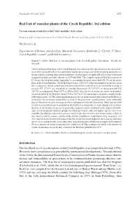 Red List of Vascular Plants of the Czech Republic: 3Rd Edition