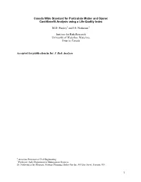 1 Canada Wide Standard for Particulate Matter and Ozone: Cost