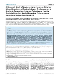 A Research Study of the Association Between Maternal Microchimerism