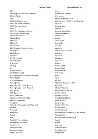 Arcade Games Arcade Blaster List